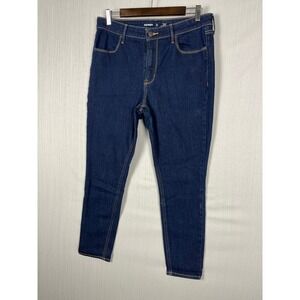 Old Navy Jeans Womens 12 Short Blue Wow Super Skinny High Rise Dark Wash Denim